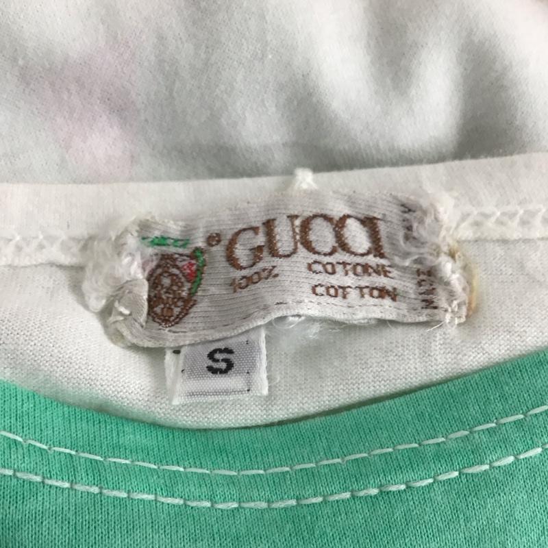 グッチ GUCCI Tシャツ 半袖 クルーネック S ロゴ、文字 白 / ホワイト / X 緑 / グリーン /  レディース USED 古着 中古 10139153