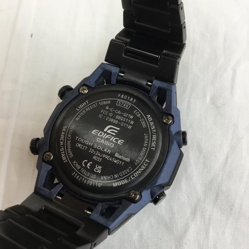 カシオ CASIO 腕時計 アナログ（クォーツ式） ECB-2300 ロゴ、文字 黒 / ブラック /  メンズ USED 古着 中古 10149990