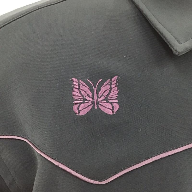 ニードルス Needles ジャケット、上着 ジャケット、ブレザー 長袖ジャケット カラージャケット 長袖シャツ カラーシャツ L ロゴ、文字 黒 / ブラック /  メンズ USED 古着 中古 10119424