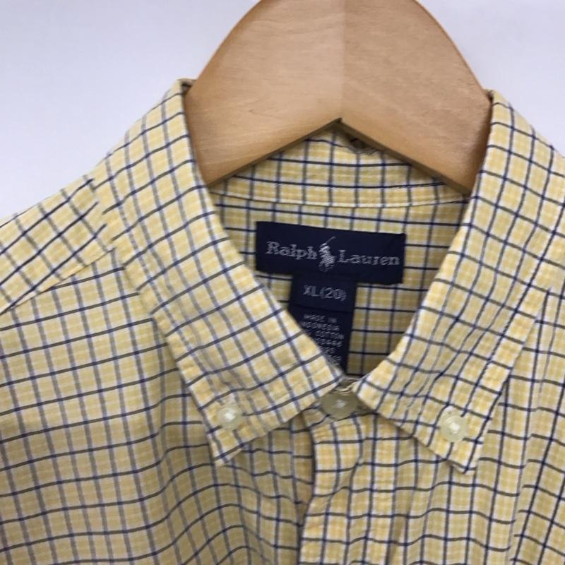 ラルフローレン RALPHLAUREN シャツ、ブラウス 半袖 半袖シャツ チェックシャツ ボタンダウンシャツ XL チェック 黄 / イエロー /  メンズ USED 古着 中古 10141222