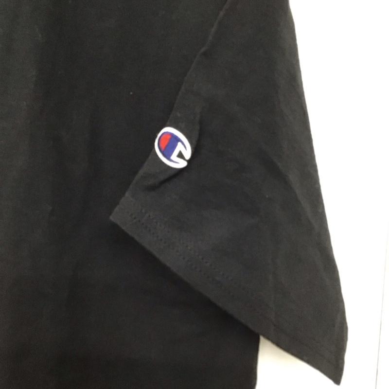 チャンピオン Champion Tシャツ 半袖 半袖カットソー プリントTシャツ クルーネックカットソー L 無地 黒 / ブラック /  メンズ USED 古着 中古 10150730