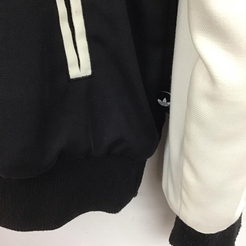 アディダス adidas ジャケット、上着 ジャンパー、ブルゾン m33846 スタジャン アウター L ロゴ、文字 白 / ホワイト / X 黒 / ブラック /  メンズ USED 古着 中古 10149004