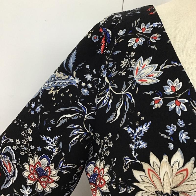 ジーナシス JEANASIS ワンピース ロングスカート JS070961MT Vネック 前開き 七分袖 FREE 総柄 マルチカラー / マルチカラー /  レディース USED 古着 中古 10116467