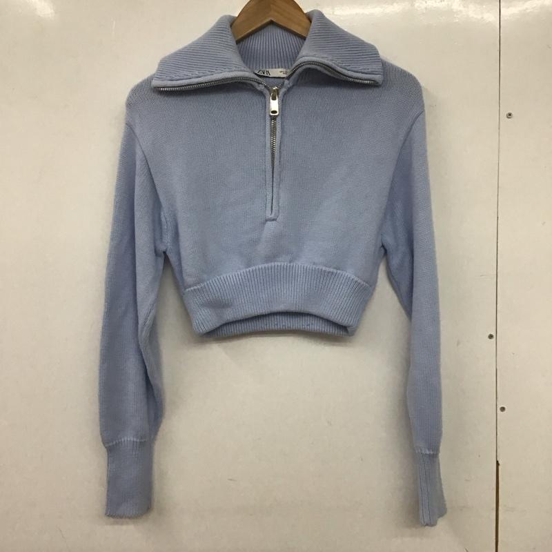 ザラ ZARA ニット、セーター 長袖 S 無地 水色 / ライトブルー /  レディース USED 古着 中古 10140290
