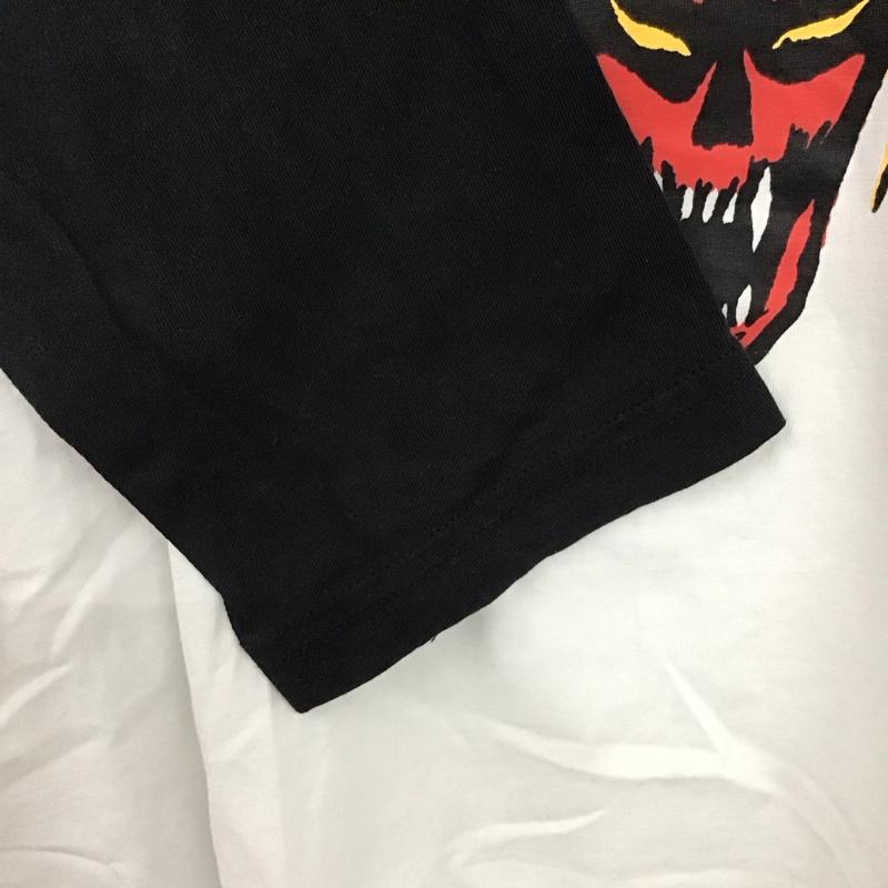 古着 USED カットソー 長袖 長袖カットソー ラグラン クルーネックカットソー プリントTシャツ M プリント 白 / ホワイト / X 黒 / ブラック /  メンズ USED 古着 中古 10135858