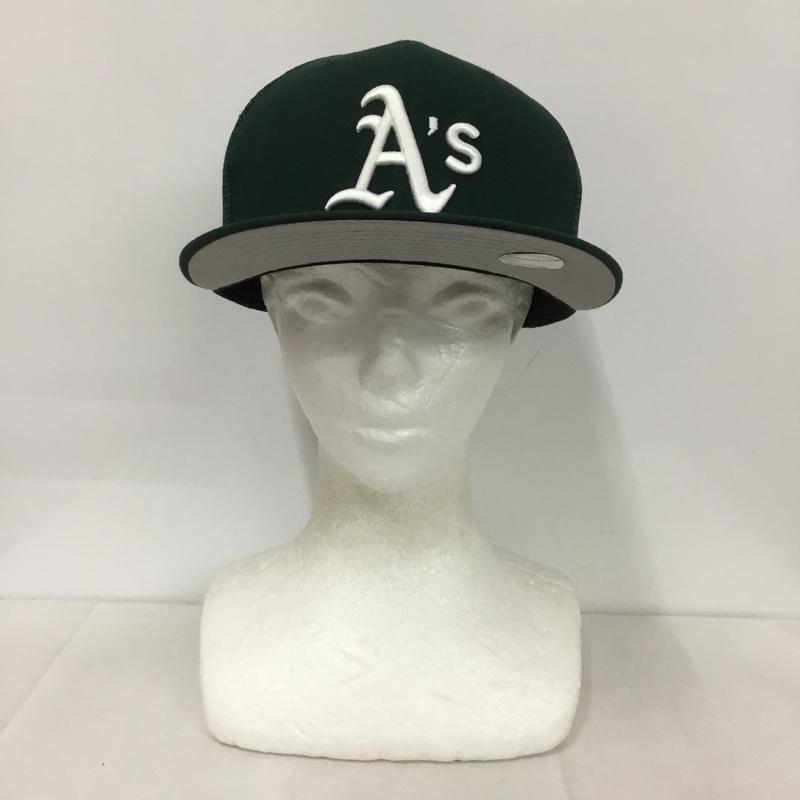 ニューエラ NEW ERA 帽子 キャップ オークランド アスレチックス メッシュキャップ ロゴ、文字 緑 / グリーン /  メンズ USED 古着 中古 10141648