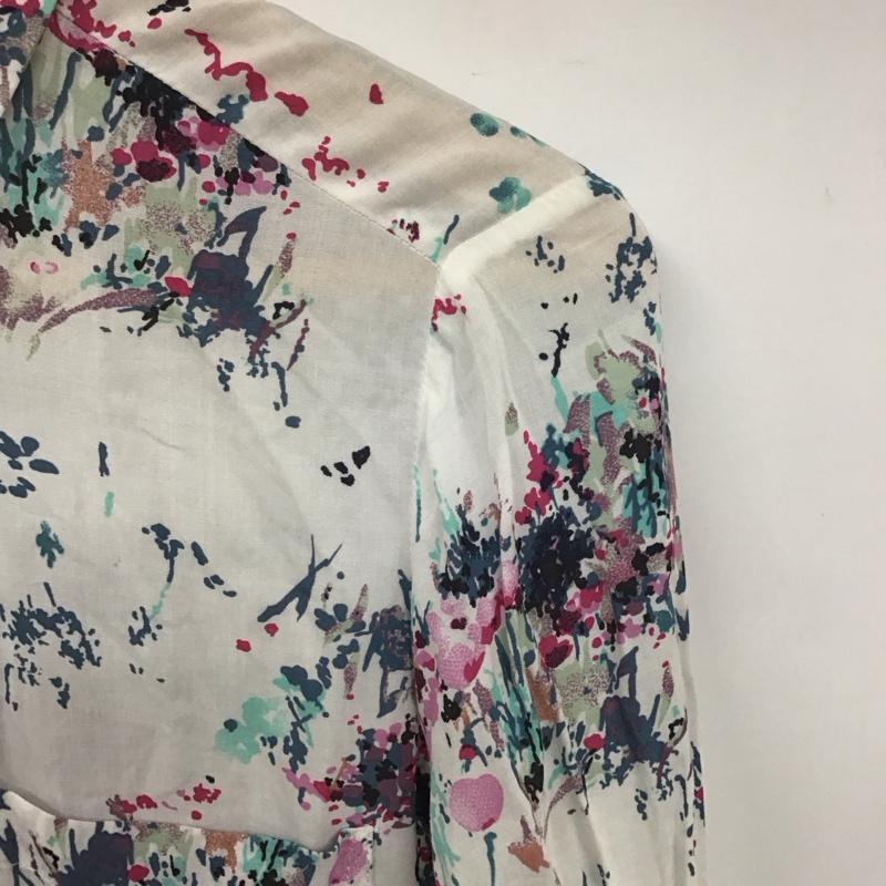 ザラベーシック ZARA BASIC ワンピース ひざ丈スカート XS 総柄 X 花柄 白 / ホワイト /  レディース USED 古着 中古 10130396