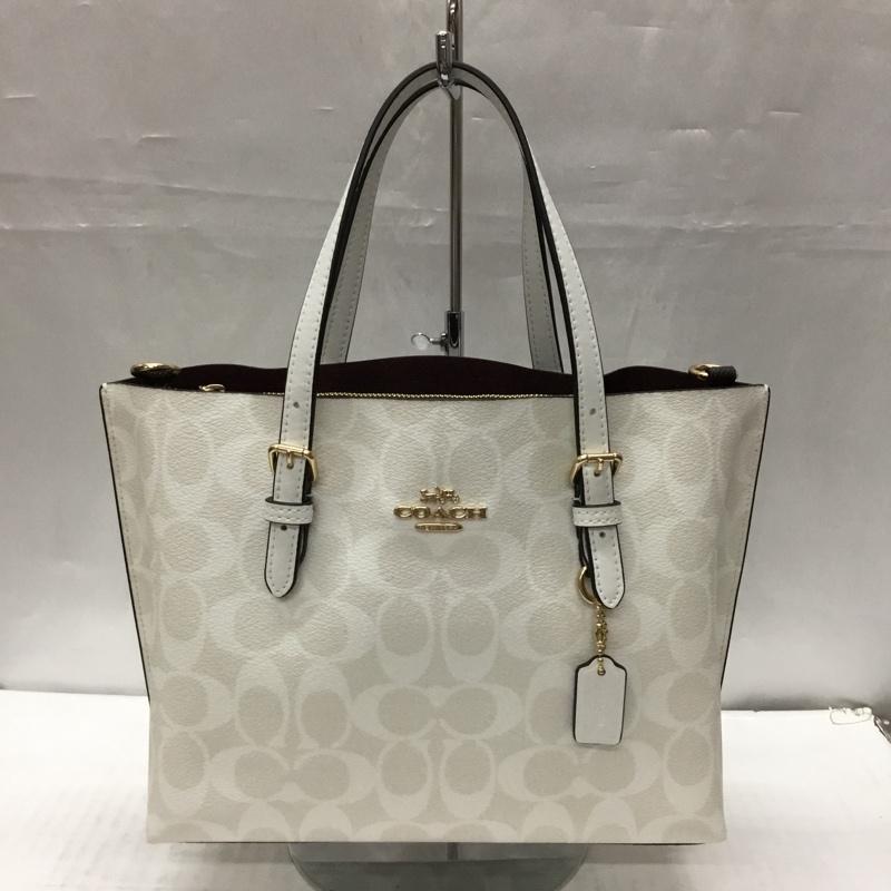 コーチ COACH ショルダーバッグ ショルダーバッグ C4250 シグネチャー 2WAY ハンドバッグ ロゴ、文字 白 / ホワイト /  レディース USED 古着 中古 10109577