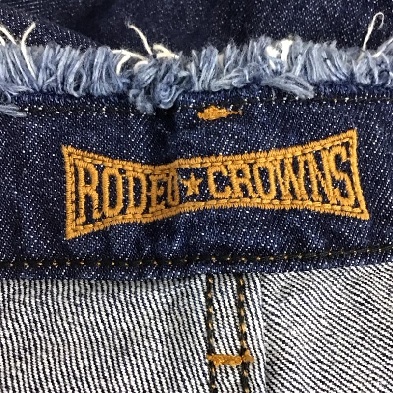 ロデオクラウンズ Rodeo Crowns パンツ デニム、ジーンズ 420ASZ11-0360 フリンジ ワイドパンツ S 無地 インディゴ / インディゴ /  レディース USED 古着 中古 10120594