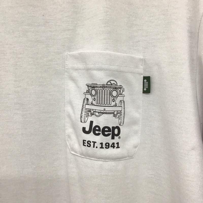 ジープ Jeep Tシャツ 半袖 半袖カットソー プリントTシャツ クルーネックカットソー 0 プリント 白 / ホワイト /  メンズ USED 古着 中古 10148324