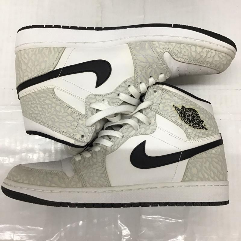 ナイキ NIKE スニーカー スニーカー 839115-106 AIR JORDAN 1 RETRO HIGH 27.5cm 27.5cm ロゴ、文字 白 / ホワイト / X 黒 / ブラック / X 灰 / グレー /  メンズ USED 古着 中古 10114265