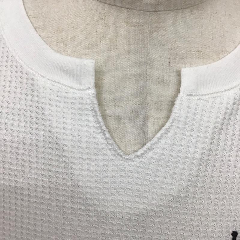 リー Lee カットソー 長袖 X11-01910 キーネック ワッフル サーマル L ロゴ、文字 白 / ホワイト /  メンズ USED 古着 中古 10122954