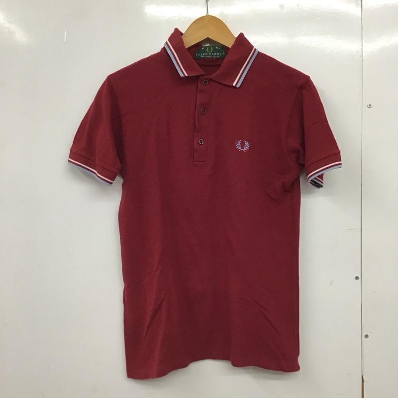 フレッドペリー FRED PERRY ポロシャツ 半袖 イングランド 90 36 無地 えんじ / ワインレッド /  レディース USED 古着 中古 10150814