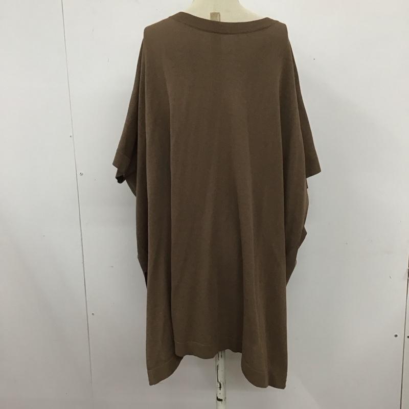プラステ PLST カーディガン 半袖 12-1201013 ポンチョニット M 無地 茶 / ブラウン /  レディース USED 古着 中古 10119371