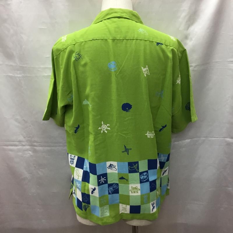 マンゴ MANGO シャツ、ブラウス 半袖 M  黄緑 / イエローグリーン /  メンズ USED 古着 中古 10108695