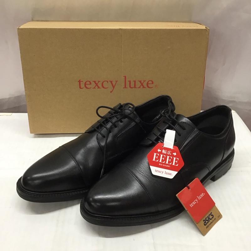 アシックス ASICS 革靴 革靴 TU-7796 texcy luxe ストレートチップ 幅広 箱有 4E 25.5cm 25.5cm 無地 黒 / ブラック /  メンズ USED 古着 中古 10111758