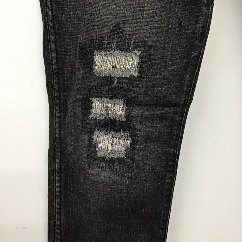 ボルコム VOLCOM パンツ デニム、ジーンズ ダメージ 34 34 ロゴ、文字 黒 / ブラック /  メンズ USED 古着 中古 10118103