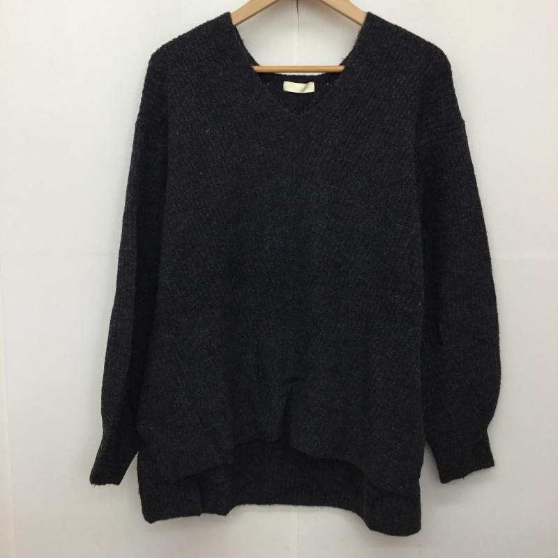アースミュージックアンドエコロジー earth music&ecology ニット、セーター 長袖 FREE 無地 ダークグレー / ダークグレー /  レディース USED 古着 中古 10142852