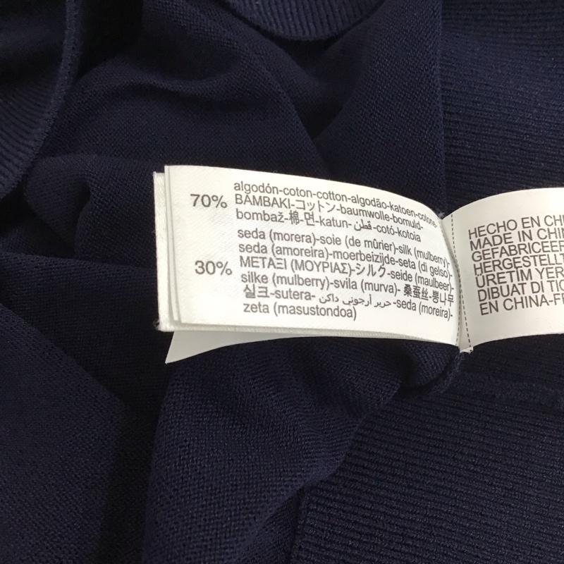 ザラ ZARA ポロシャツ 長袖 長袖ポロシャツ 長袖カットソー カラーシャツ L 無地 紺 / ネイビー /  メンズ USED 古着 中古 10136819