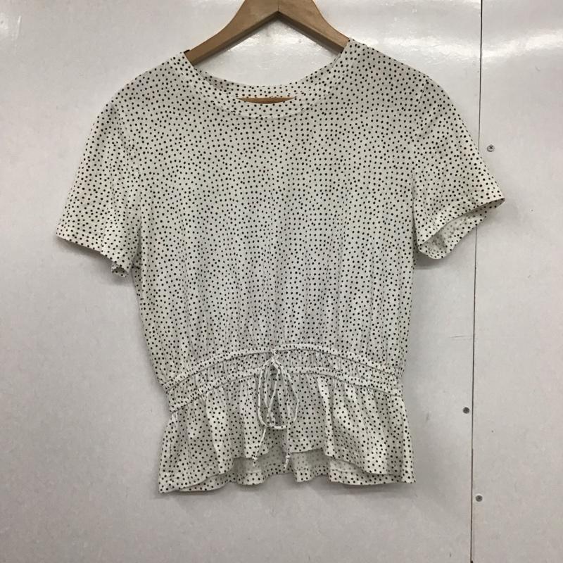 ザラ ZARA カットソー 半袖 L ドット 白 / ホワイト /  レディース USED 古着 中古 10140629