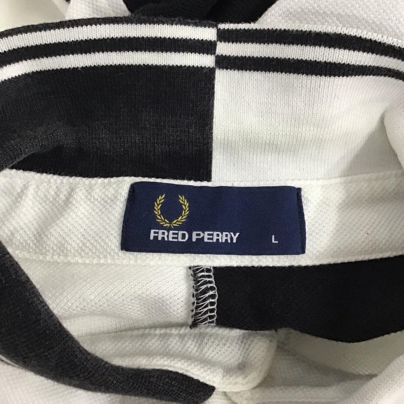 フレッドペリー FRED PERRY ポロシャツ 半袖 半袖ポロシャツ カラーシャツ 半袖カットソー L ロゴ、文字 白 / ホワイト /  メンズ USED 古着 中古 10123684