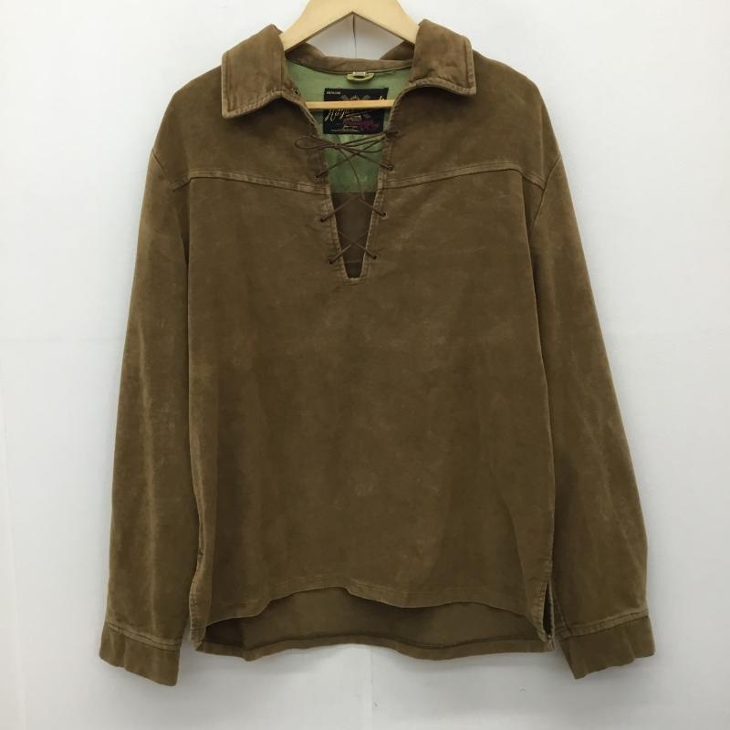 ＵＳフルギ US古着 シャツ、ブラウス 長袖 Marshall Ray レースアップシャツ　スウェード M 無地 茶 / ブラウン /  メンズ USED 古着 中古 10140092