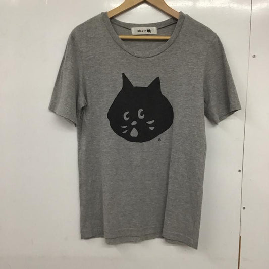 ニャー にゃー Tシャツ 半袖 Ne-net 3 プリント X ロゴ、文字 灰 / グレー /  メンズ USED 古着 中古 10133163