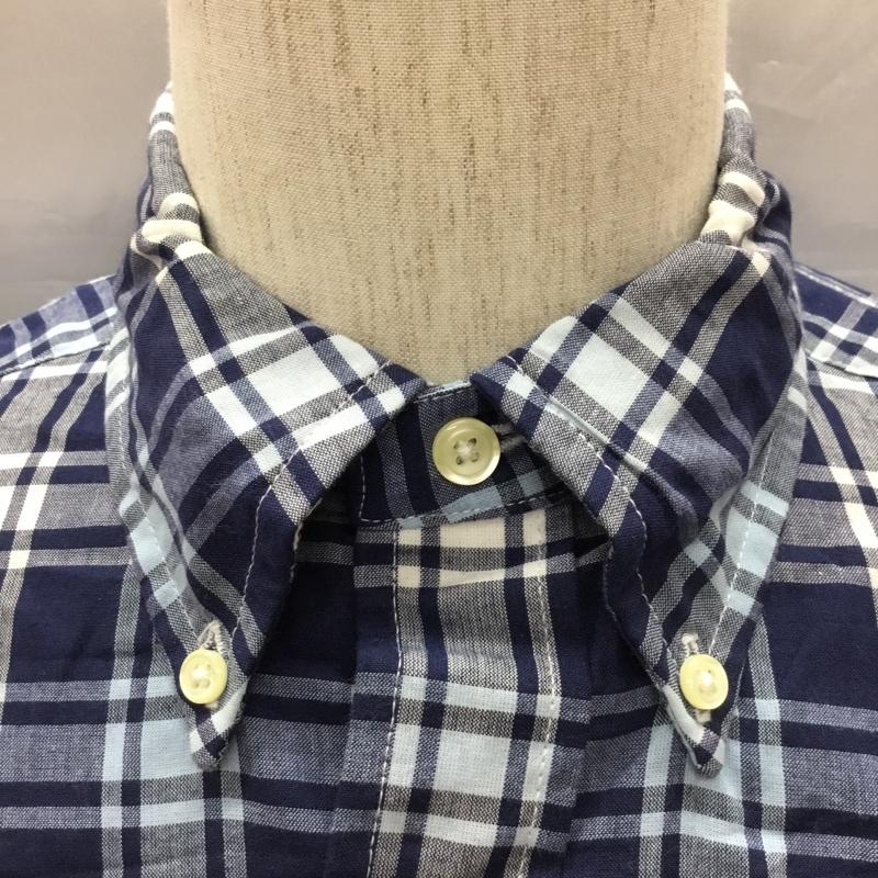 ブルックスブラザーズ BROOKS BROTHERS シャツ、ブラウス 長袖 ボタンダウン 胸ポケット M チェック 紺 / ネイビー / X 白 / ホワイト / X 青 / ブルー /  メンズ USED 古着 中古 10111597