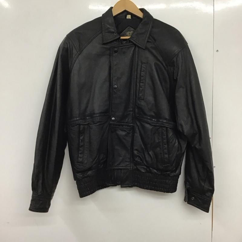 古着 USED ジャケット、上着 ライダース カウレザージャケット ジップアップジャケット カラージャケット FREE 無地 黒 / ブラック /  メンズ USED 古着 中古 10135830