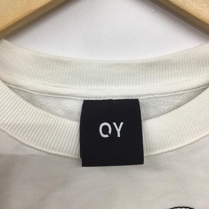 オーワイ OY トレーナー 長袖 長袖トレーナー スウェット クルーネック プルオーバー プリント X 刺繍 白 / ホワイト /  メンズ USED 古着 中古 10144600