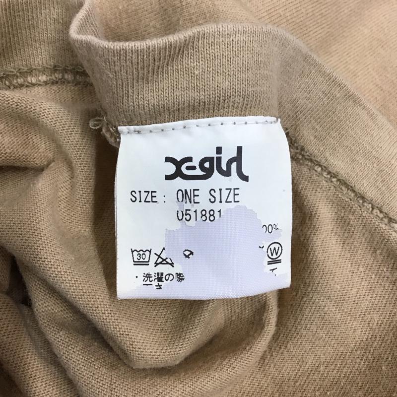 エックスガール X-girl Tシャツ 半袖 クルーネック ロゴ、文字 ベージュ / ベージュ /  レディース USED 古着 中古 10117036