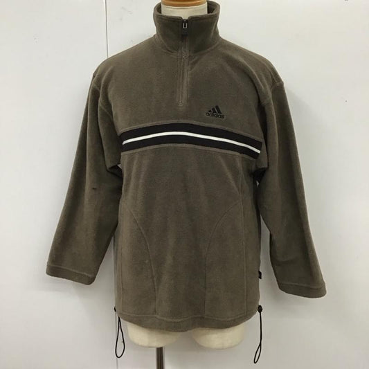 アディダス adidas ジャケット、上着 ジャケット、ブレザー 長袖フリースジャケット カジュアルジャケット ジップネックジャケット S ロゴ、文字 茶 / ブラウン /  メンズ USED 古着 中古 10120013