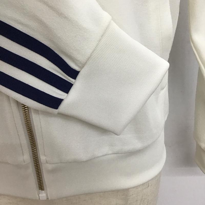 アディダス adidas ジャケット、上着 ジャケット、ブレザー ジップアップジャケット ジャンパー ジャケット ジャージ アウター ロゴ、文字 白 / ホワイト /  メンズ USED 古着 中古 10123606