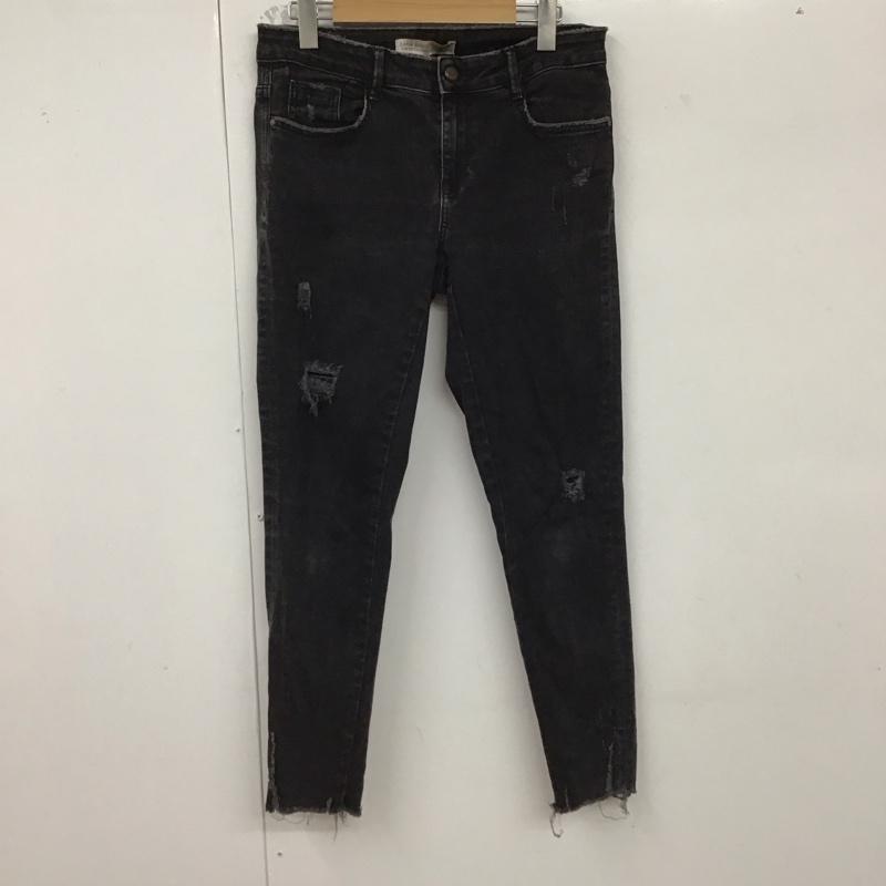 ザラベーシック ZARA BASIC パンツ デニム、ジーンズ デニムパンツ スリムパンツ カジュアルパンツ ストレッチパンツ 38 無地 黒 / ブラック /  レディース USED 古着 中古 10129312