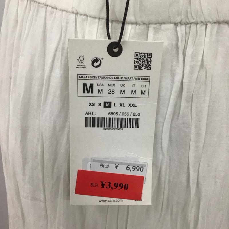 ザラ ZARA スカート ロングスカート 6895 056 250 レース フレアスカート タグ付き M 無地 白 / ホワイト /  レディース USED 古着 中古 10106994