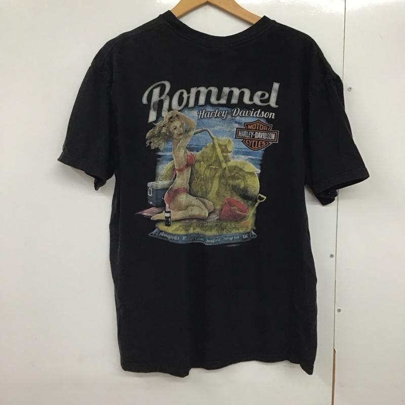 ハーレーダビッドソン Harley-Davidson Tシャツ 半袖 半袖カットソー プリントTシャツ クルーネックカットソー 古着 XL ロゴ、文字 黒 / ブラック /  メンズ USED 古着 中古 10140966