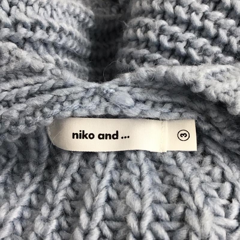 ニコアンド niko and... カーディガン 長袖 ST91JE20TO ローゲージ Vネック 3 無地 水色 / ライトブルー /  レディース USED 古着 中古 10120769