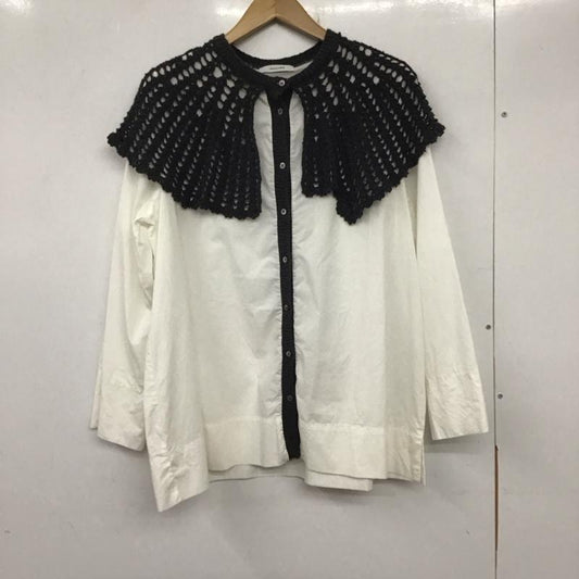 ジーナシス JEANASIS シャツ、ブラウス 長袖 JS063793SB クロシェカラードッキングブラウス FREE 無地 白 / ホワイト / X 黒 / ブラック /  レディース USED 古着 中古 10137200