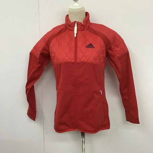 アディダス adidas ジャケット、上着 ジャンパー、ブルゾン M ロゴ、文字 赤 / レッド /  レディース USED 古着 中古 10128359