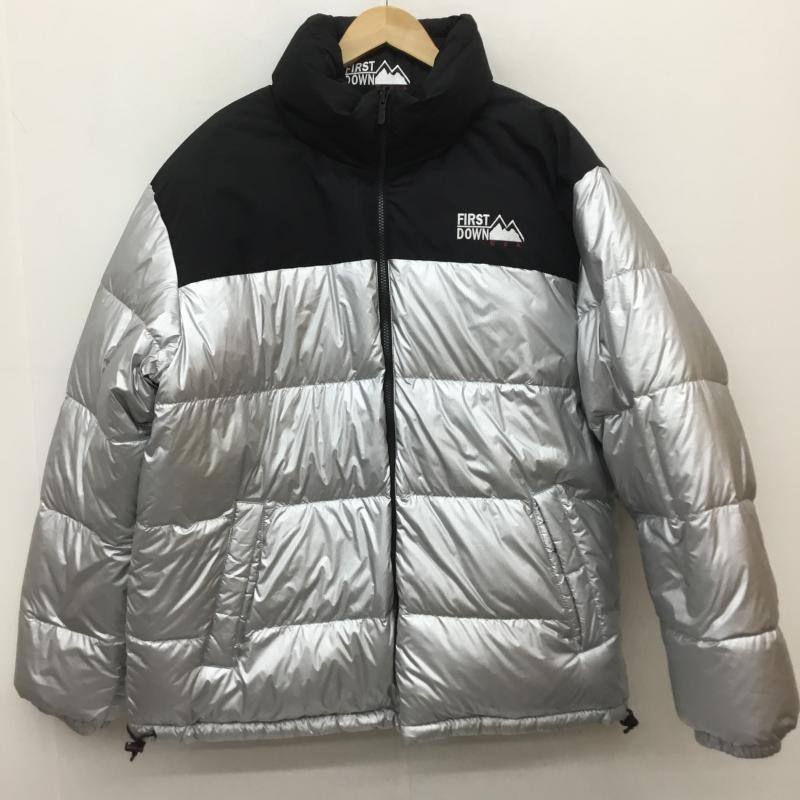 ファーストダウン FIRST DOWN ジャケット、上着 ダウンジャケット 2WAY　リバーシブル　F842500 XXL ロゴ、文字 X 刺繍 黒 / ブラック / X 銀 / シルバー /  メンズ USED 古着 中古 10119078