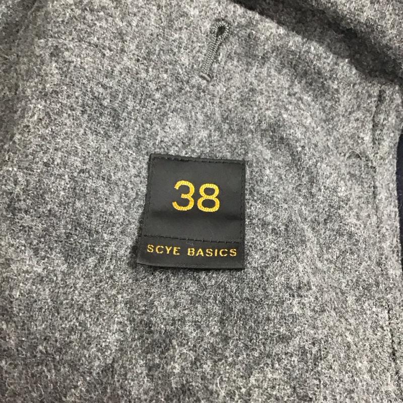 サイベーシックス SCYE BASICS コート コート一般 ダッフルコート アウター フード付きブルゾン ロングコート 38 無地 紺 / ネイビー /  メンズ USED 古着 中古 10123621