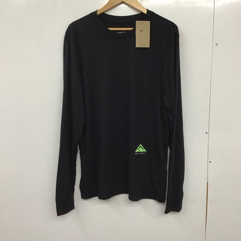 ナイキ NIKE カットソー 長袖 dm5426-010 トレイルロングスリーブトップ 長袖カットソー XL ロゴ、文字 黒 / ブラック /  メンズ USED 古着 中古 10136841