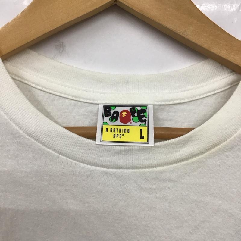 アベイシングエイプ A BATHING APE Tシャツ 半袖 L プリント 白 / ホワイト /  メンズ USED 古着 中古 10128801
