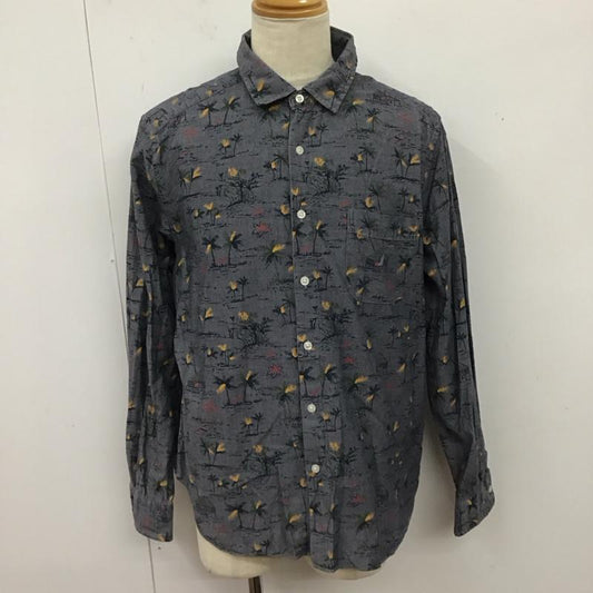 ノーティカ NAUTICA シャツ、ブラウス 長袖 長袖シャツ プリントシャツ カラーシャツ XL プリント 灰 / グレー /  メンズ USED 古着 中古 10125066