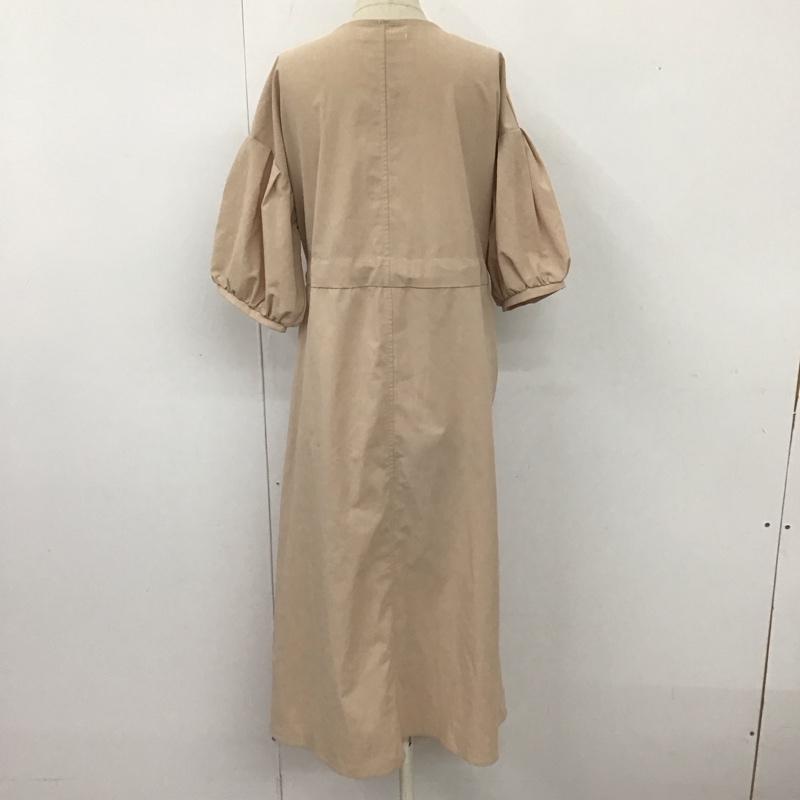 アルシーヴ archives ワンピース ロングスカート 半袖ロングワンピース ノーカラーシャツワンピース 前開き 無地 ベージュ / ベージュ /  レディース USED 古着 中古 10110897