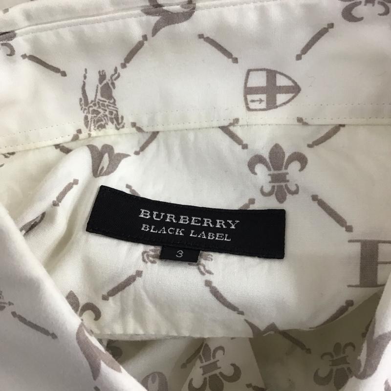 バーバリーブラックレーベル BURBERRY BLACK LABEL シャツ、ブラウス 半袖 BMW35-002-02 モノグラム 3 総柄 白 / ホワイト /  メンズ USED 古着 中古 10118754