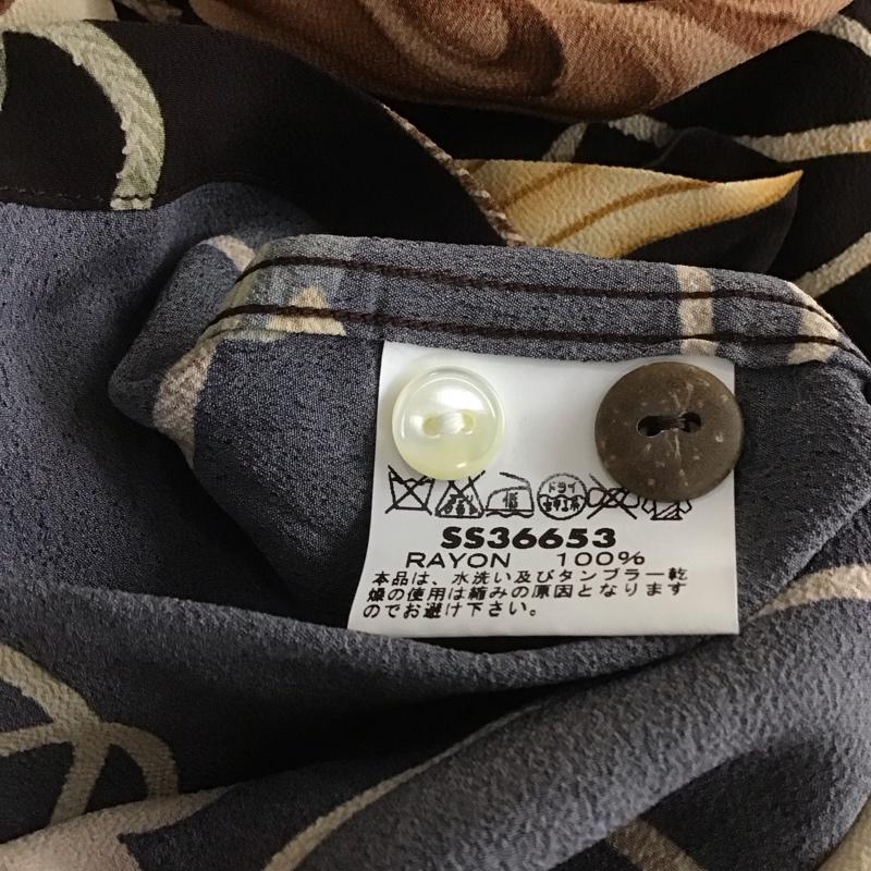 サンサーフ SUN SURF シャツ、ブラウス 半袖 SS36653 Noh Mask 能面 アロハシャツ 箱有 XL 総柄 ダークブラウン / ダークブラウン /  メンズ USED 古着 中古 10107550