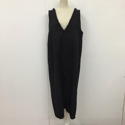 ザラ ZARA TRAFALUC ワンピース ロングスカート ノースリーブワンピース ロングワンピース タイトワンピース スリットスカート L 無地 黒 / ブラック /  レディース USED 古着 中古 10119050