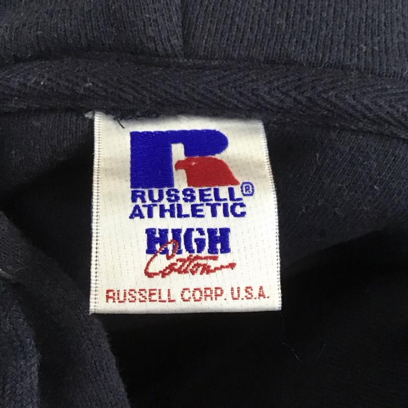 ショット schott パーカー 長袖 3163020 RUSSELL ATHLETIC プルオーバー S ロゴ、文字 紺 / ネイビー /  メンズ USED 古着 中古 10108248
