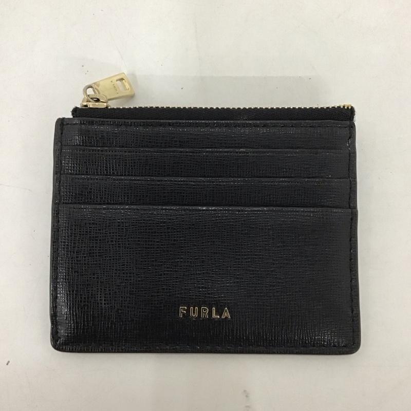 フルラ FURLA カードケース カードケース ファスナー付き パスケース ロゴ、文字 黒 / ブラック /  レディース USED 古着 中古 10139349